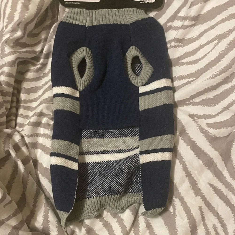 NFL Dallas Cowboys Blue and White Pet Sweater Size: S